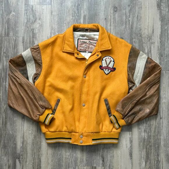 Vintage 80s Louisville Slugger Leather Wool Varsity Jacket Size XL - Picture 1 of 12
